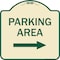 Signmission Parking Area with Right Arrow Heavy-Gauge Aluminum Architectural Sign, 18" x 18", TG-1818-23465 A-DES-TG-1818-23465 - alternate 1